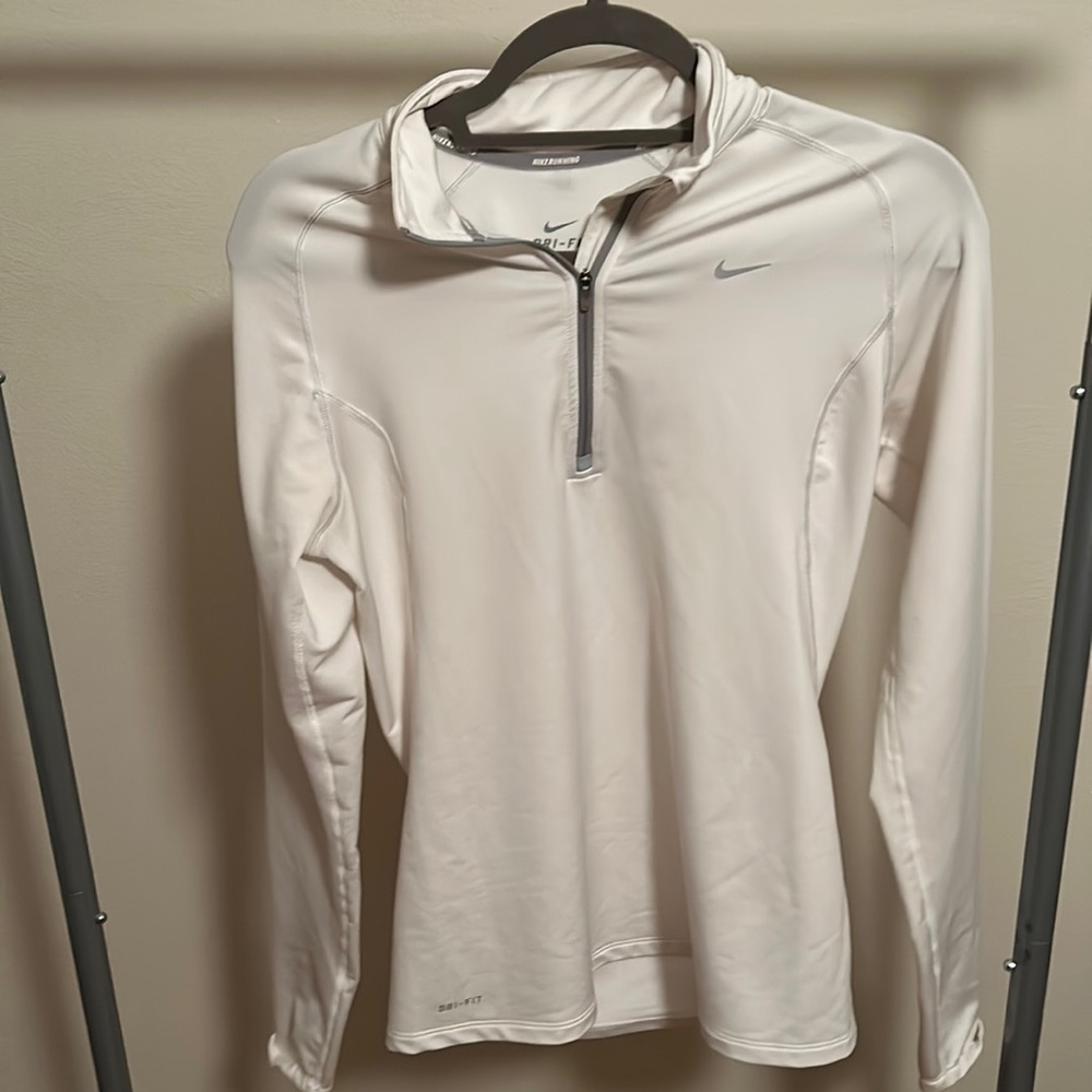White Nike Dri-Fit pull over